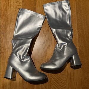 Tall Silver Boots